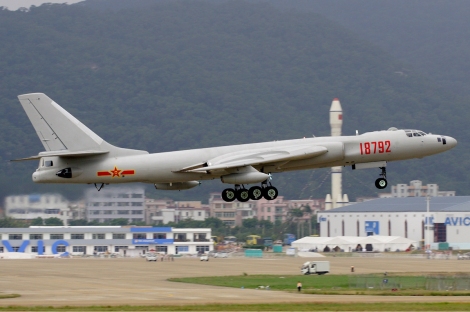People's Liberation Army Air Force Xian HY-6 at Zhuhai Airshow . HY-6 is a air-refuelling version of China's principal strategic bomber capable of carrying land-attack/anti-ship cruise missiles. Image Credit: CC by Li Pang/Wikimedia Commons.